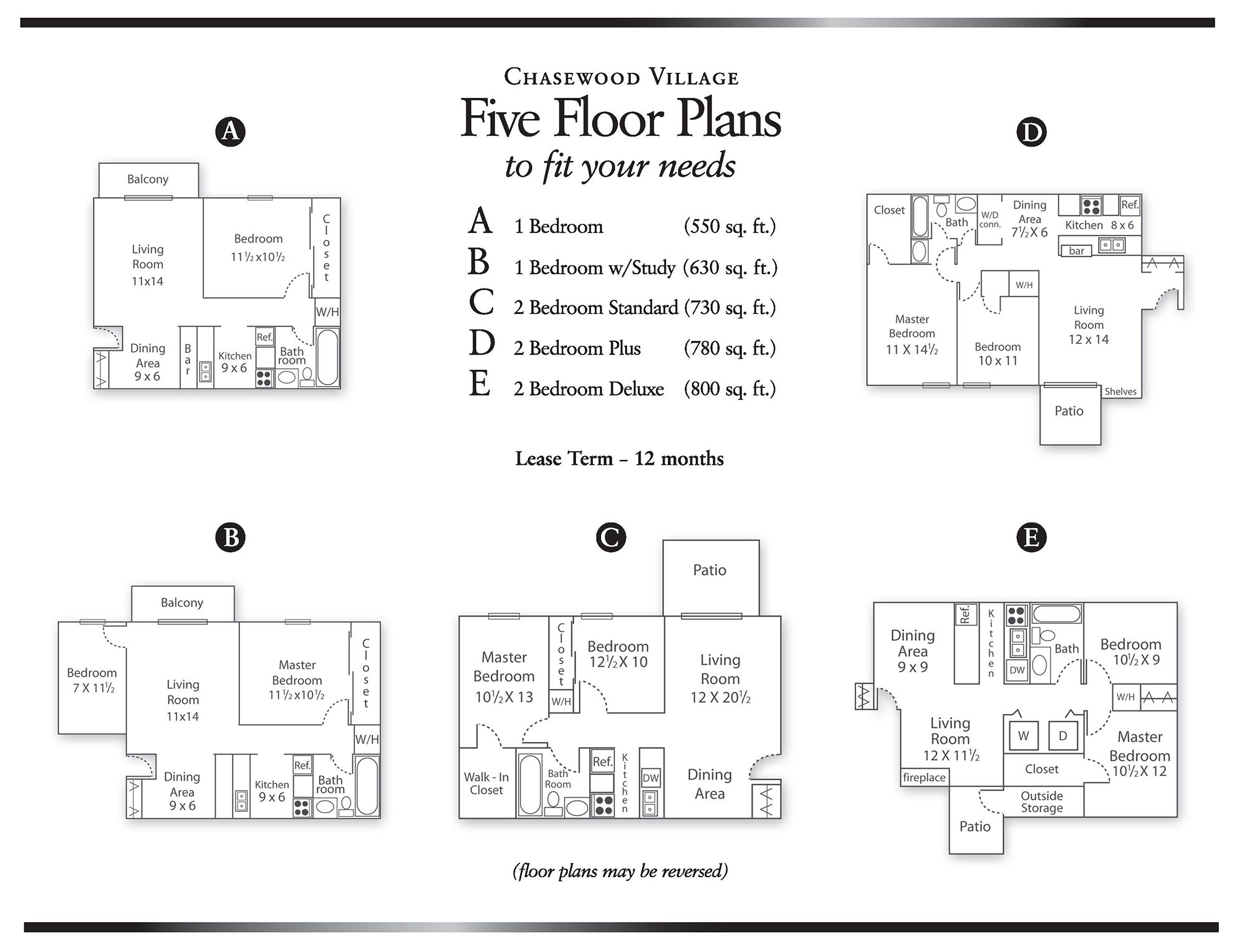 chasewood village floor plan
